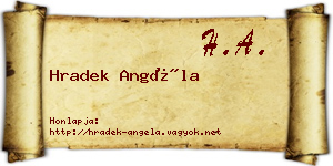 Hradek Angéla névjegykártya